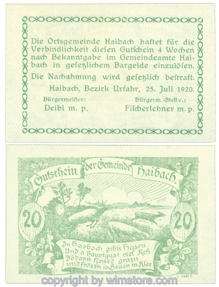 Haibach (Gemeinde), J00333a2, 20 Heller; 1