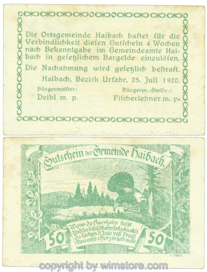 Haibach (Gemeinde), J00333a3, 50 Heller; 1-