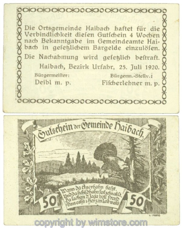 Haibach (Gemeinde), J00333b10, 50 Heller; 1