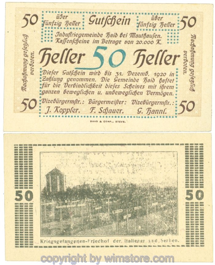 Haid bei Mauthausen, J00334IBb, 50 Heller; 1