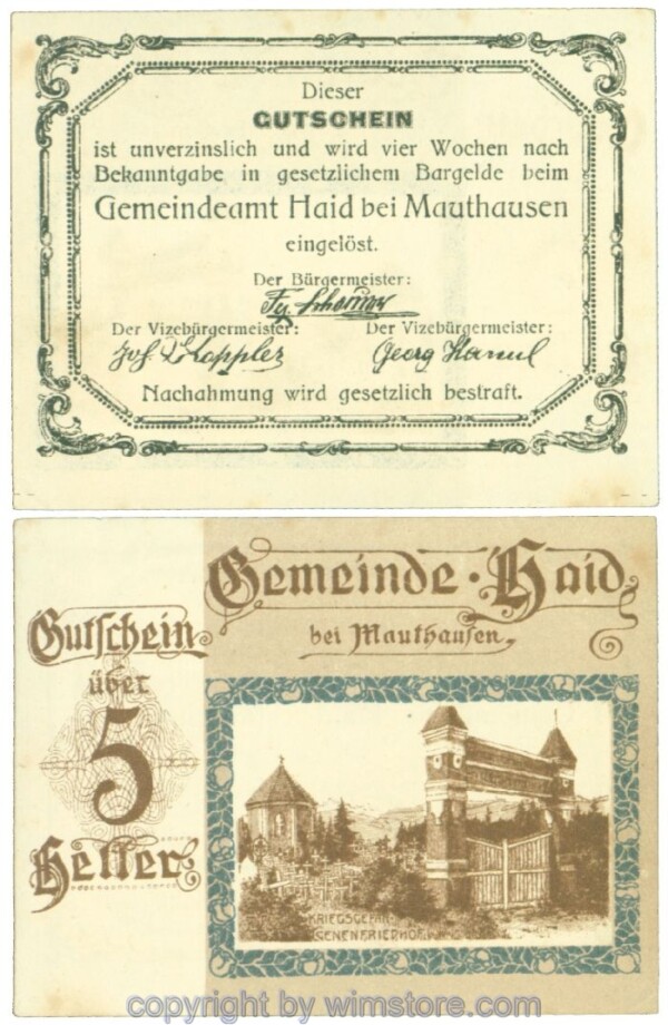 sn106119 Haid bei Mauthausen, J00334II, 5 Heller; 1-