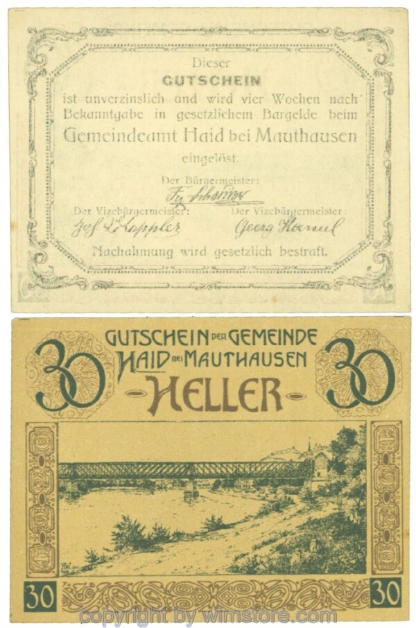 Haid bei Mauthausen, J00334II, 30 Heller; 1-