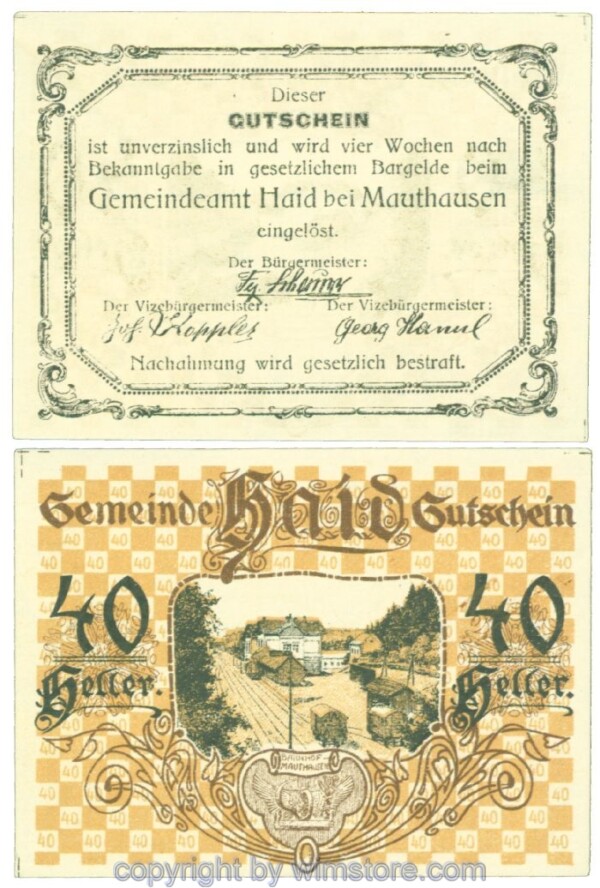 Haid bei Mauthausen, J00334II, 40 Heller; 1-