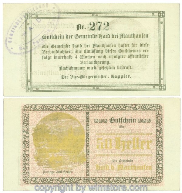 Haid bei Mauthausen, J00334IVa, 50 Heller; 1