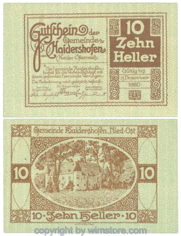 Haidershofen, J00335Iab, 10 Heller; 1-