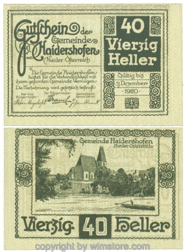 Haidershofen, J00335Ida, 40 Heller; 1