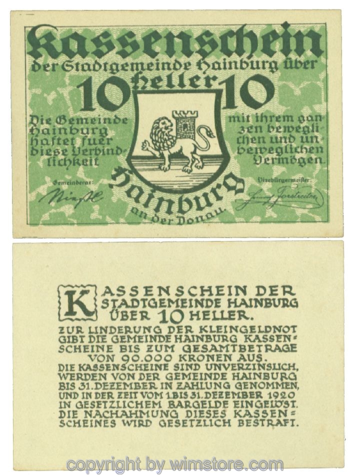 Hainburg, J00337Ia, 10 Heller; 1