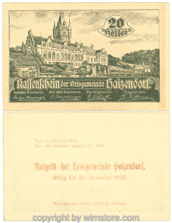 Haizendorf, J00341l17, 20 Heller; 1-