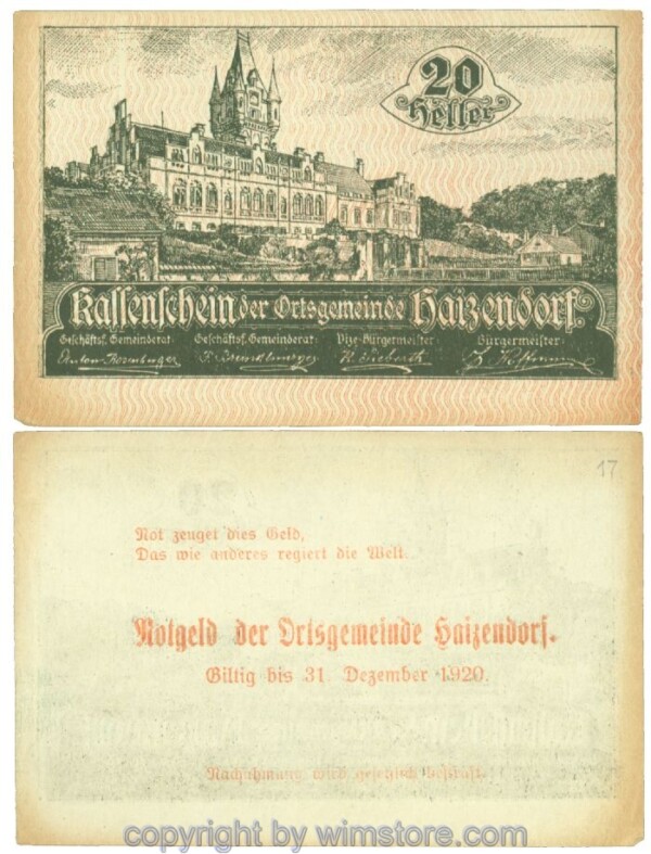 Haizendorf, J00341l35, 20 Heller; 2