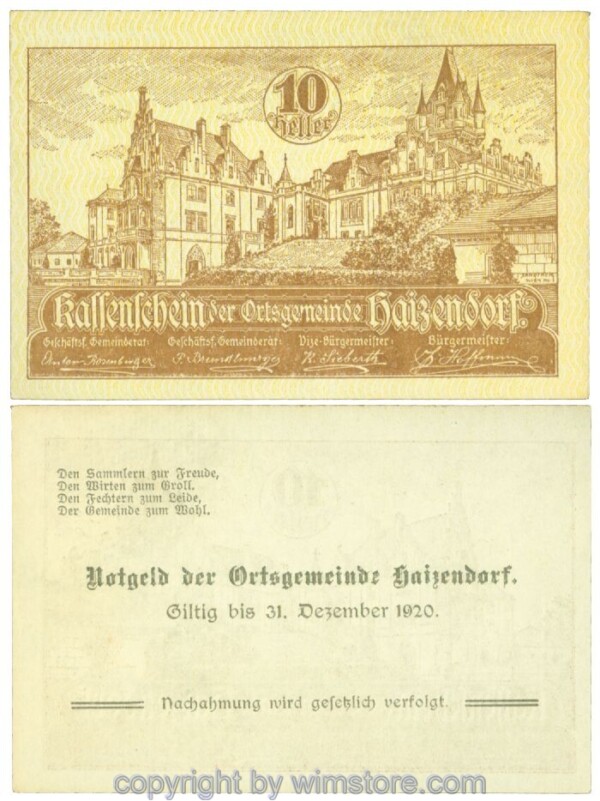 Haizendorf, J00341l48, 10 Heller; 1-