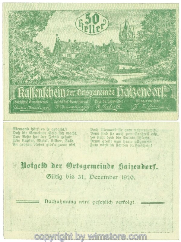 Haizendorf, J00341l96, 50 Heller; 1-