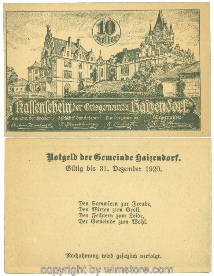 Haizendorf, J00341lI1, 10 Heller; 1-
