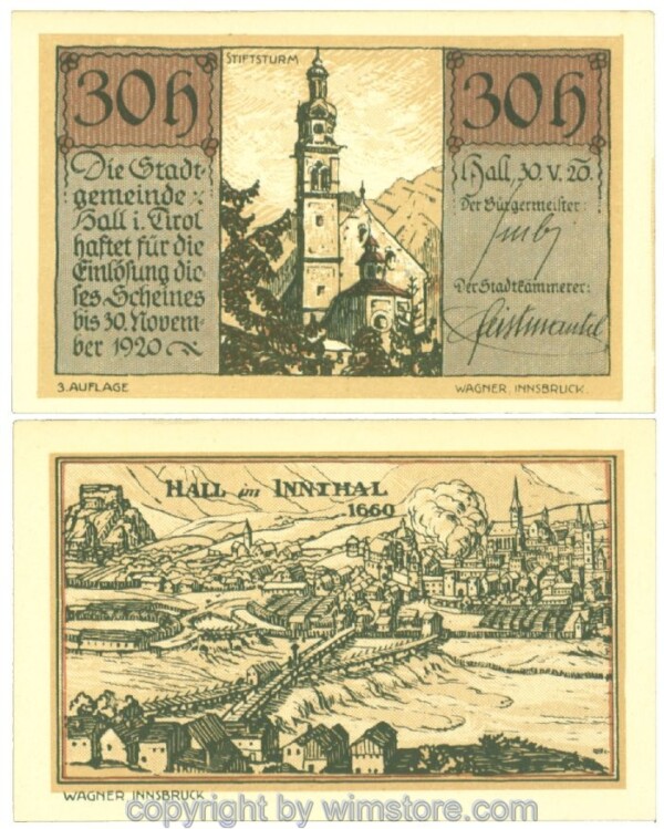 Hall in Tirol, J00342IIc, 30 Heller; 1-