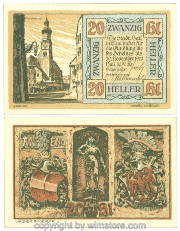 Hall in Tirol, J00342IId, 20 Heller; 1