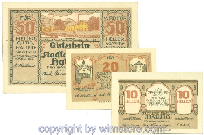 Hallein, J00344IIb, Serie 10, 20, 50 Heller; 1
