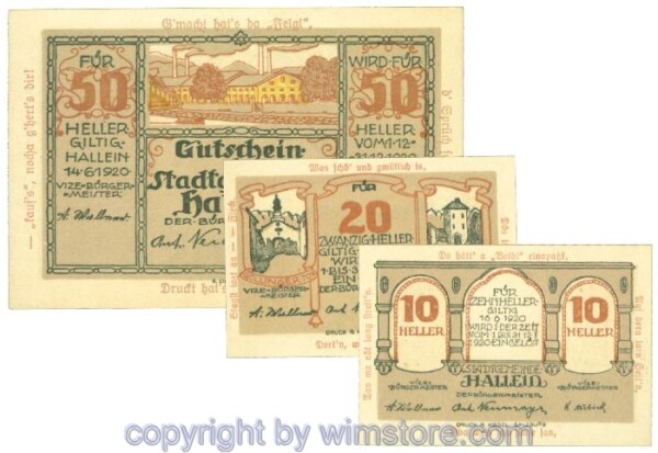 Hallein, J00344IIe, Serie 10, 20, 50 Heller; 1
