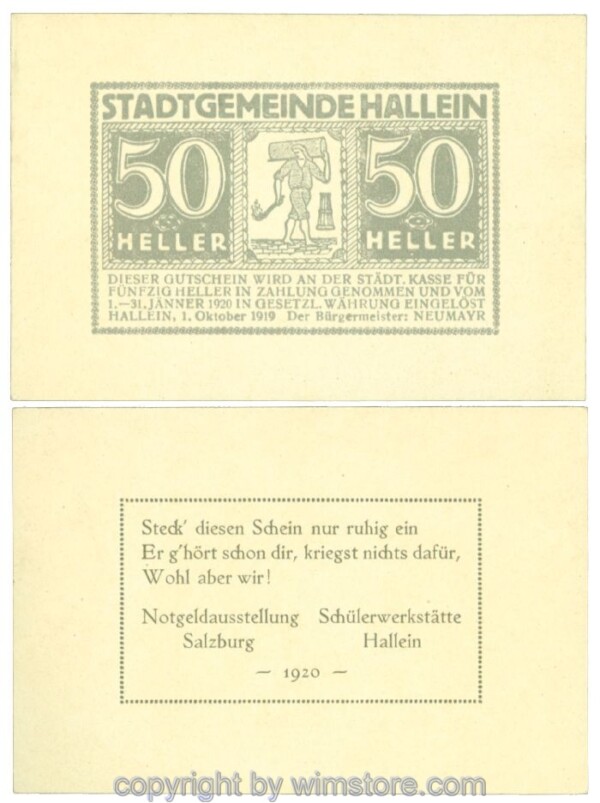 Hallein, J00344IIIAb, 50 Heller; 1