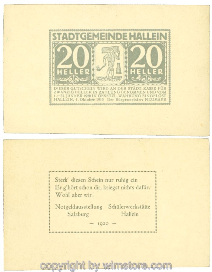 Hallein, J00344IIIBb, 20 Heller; 1