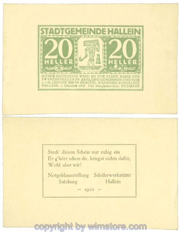 Hallein, J00344IIIBc, 20 Heller; 1-