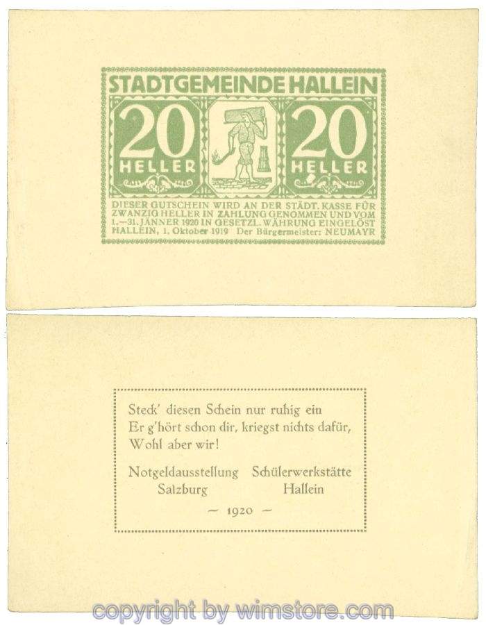Hallein, J00344IIIBc, 20 Heller; 1-
