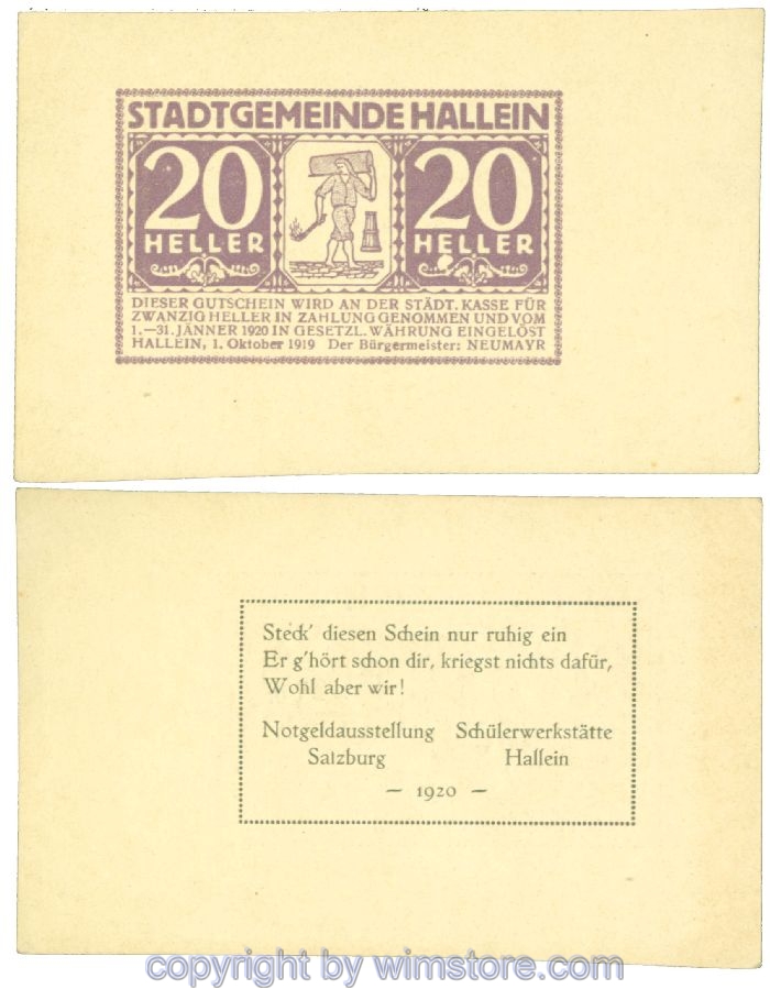 Hallein, J00344IIIBd, 20 Heller; 1