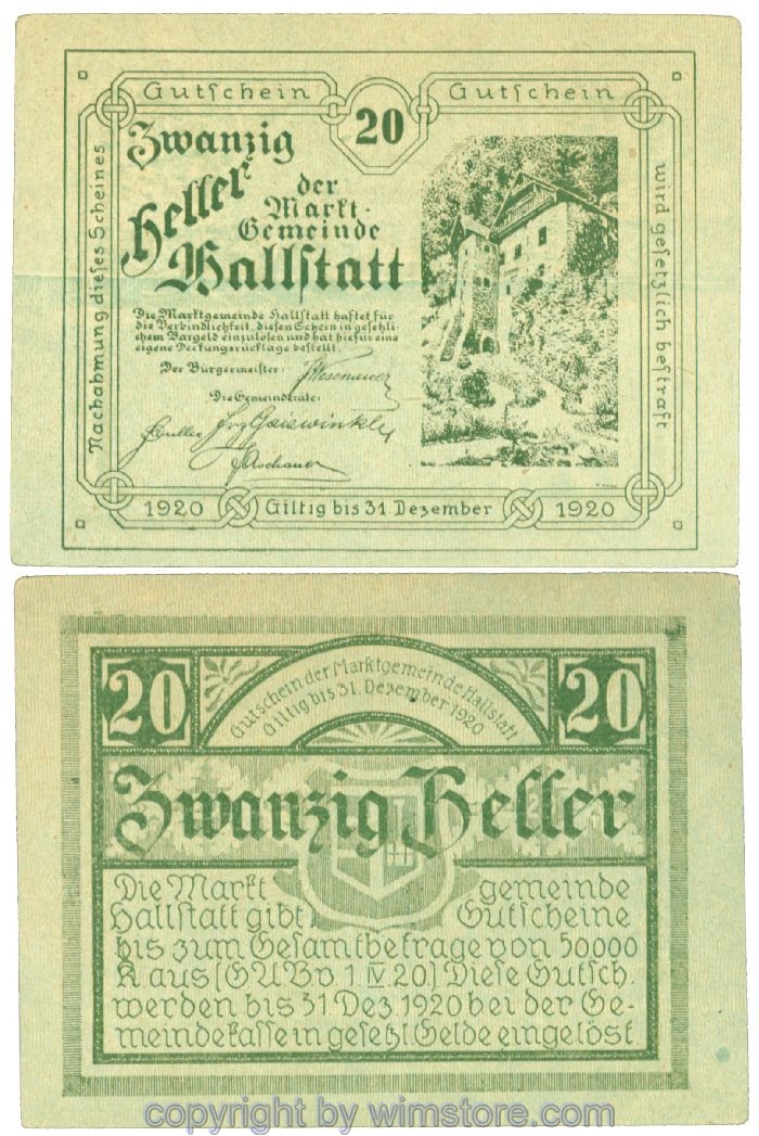 Hallstatt, J00345a, 20 Heller; 1-