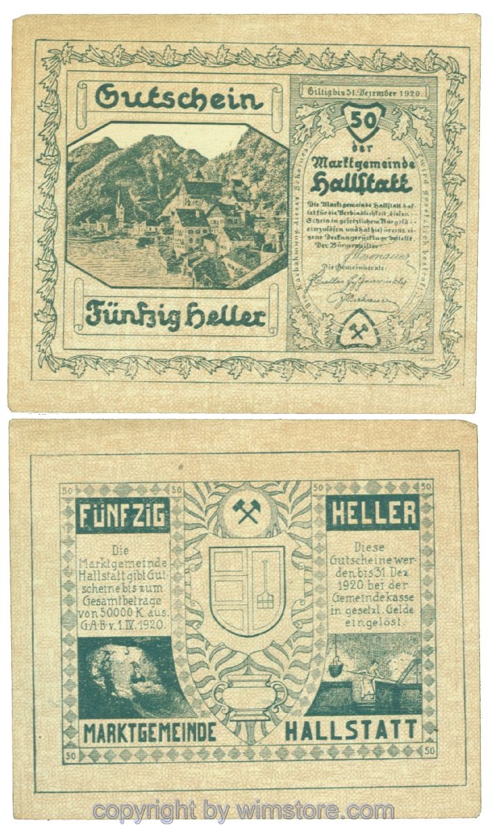 Hallstatt, J00345a, 50 Heller; 1-
