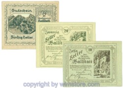 sn106275 Hallstatt, J00345a, Serie 10, 20, 50 Heller; 1
