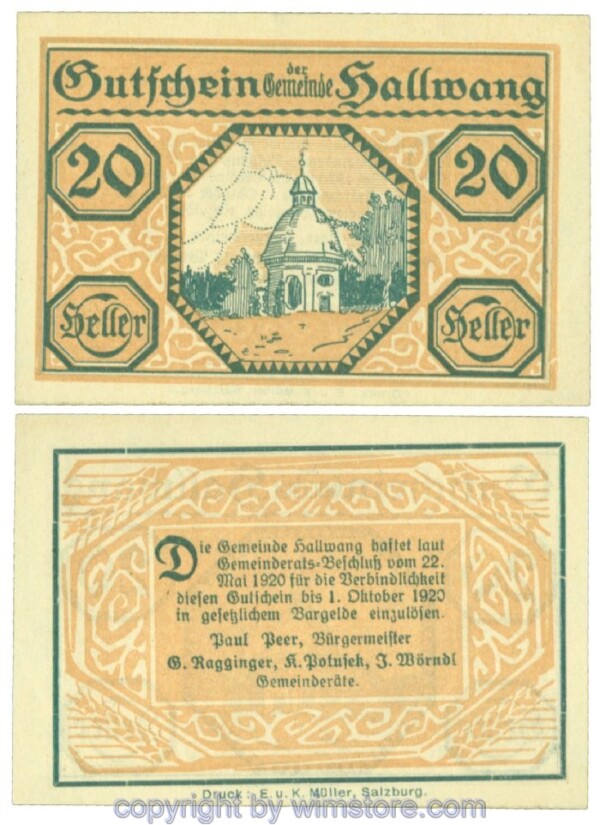 Hallwang, J00346a, 20 Heller; 1