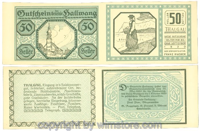 Hallwang, J00346x, 50 + 50 Heller; 1