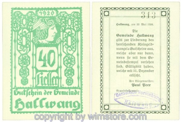 Hallwang, J00346SIIb, 40 Heller; 1