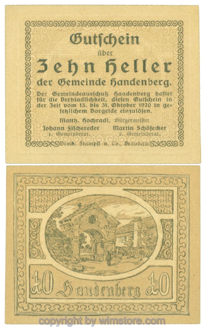 Handenberg, J00347a13, 10 Heller; 1