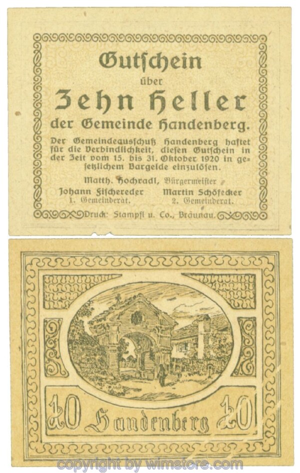 Handenberg, J00347a13, 10 Heller; 1-