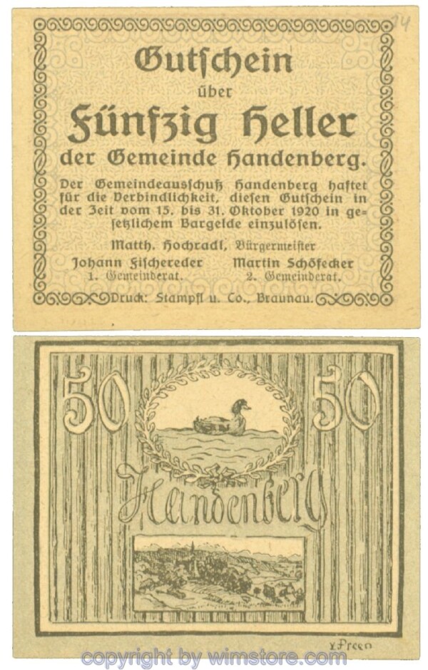 Handenberg, J00347a14, 50 Heller; 1