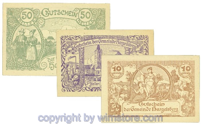Hargelsberg, J00349Ia, Serie 10, 20, 50 Heller; 1