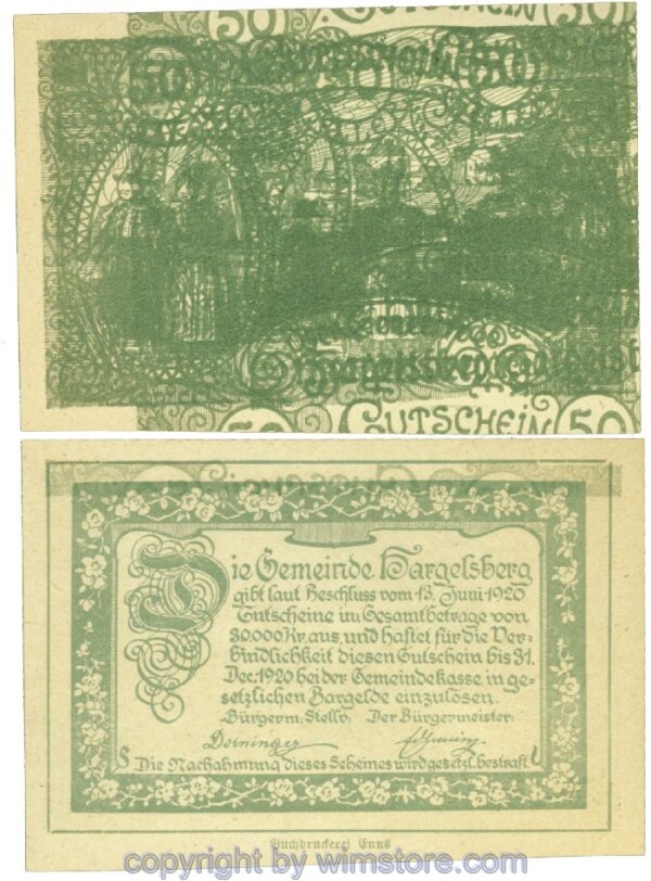 Hargelsberg, J00349IaF, 50 Heller; 1