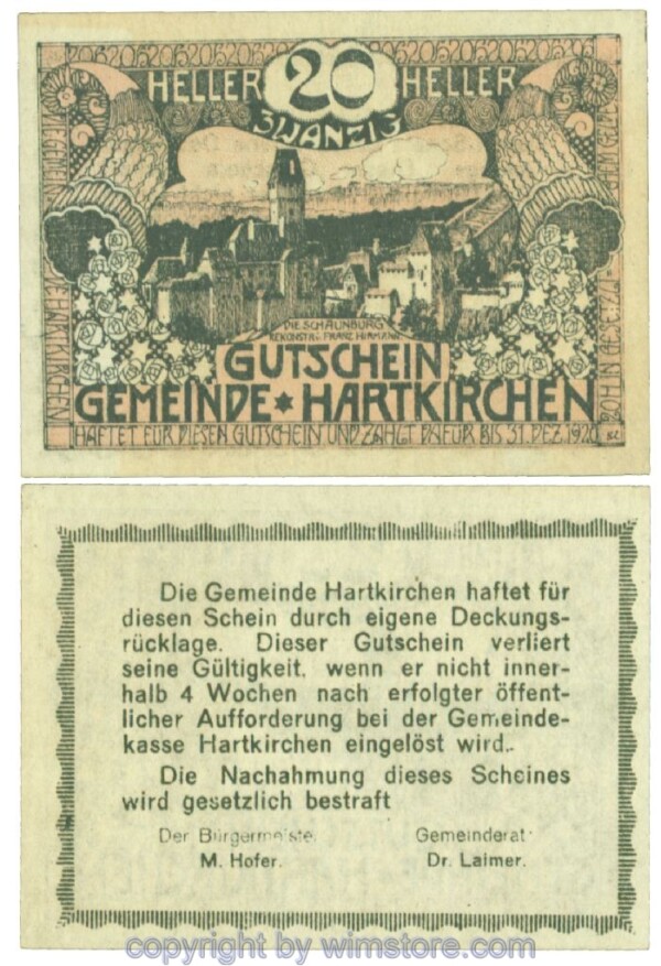 Hartkirchen, J00353Ia, 20 Heller; 1