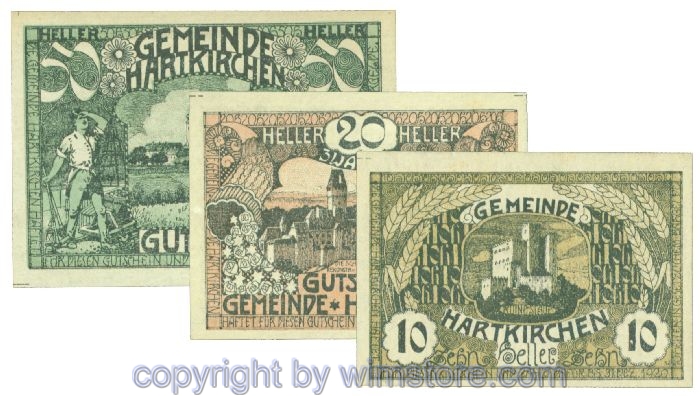 Hartkirchen, J00353Ia, Serie 10, 20, 50 Heller; 1