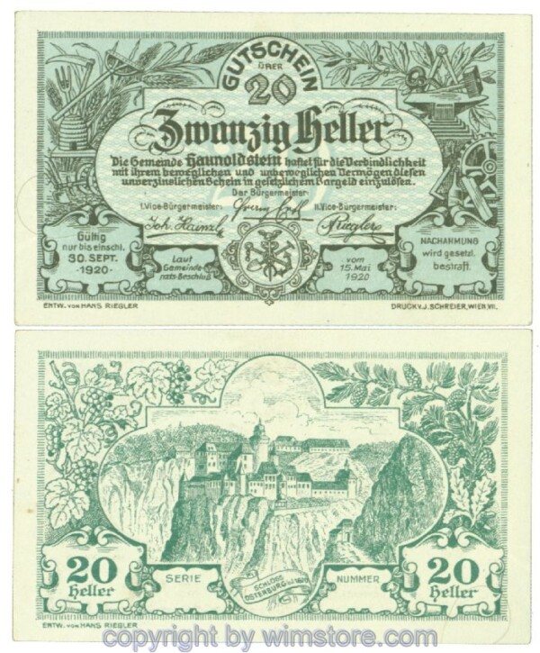 sn106377 Haunoldstein, J00356, 20 Heller; 1-