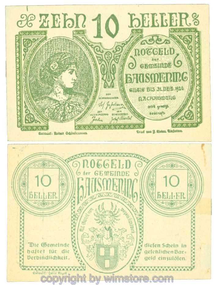 Hausmening, J00358Ic, 10 Heller; 1