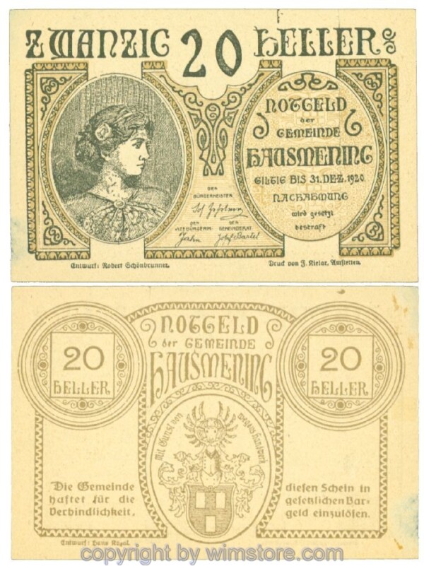 Hausmening, J00358Ic, 20 Heller; 1-