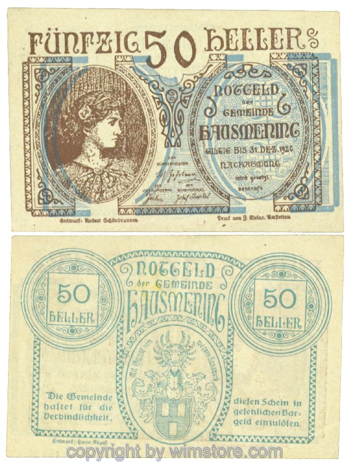 Hausmening, J00358Id, 50 Heller; 1-