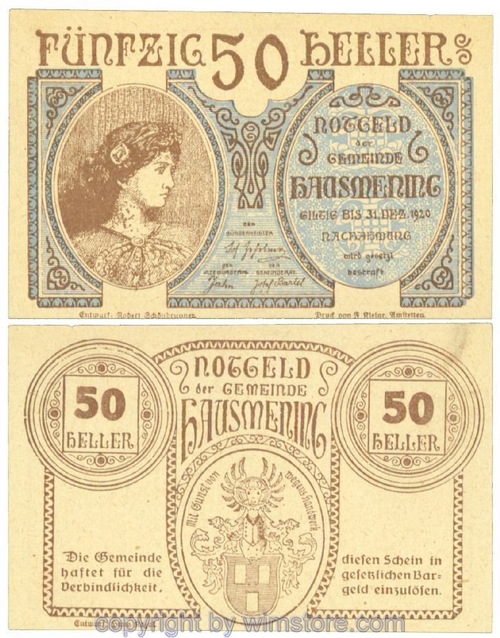 Hausmening, J00358Ie, 50 Heller; 1-