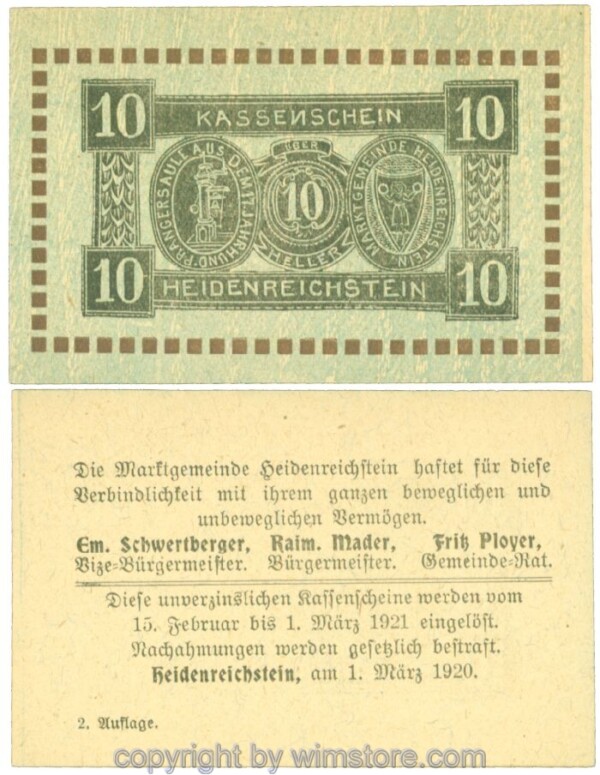 Heidenreichstein, J00360IIa, 10 Heller; 1-