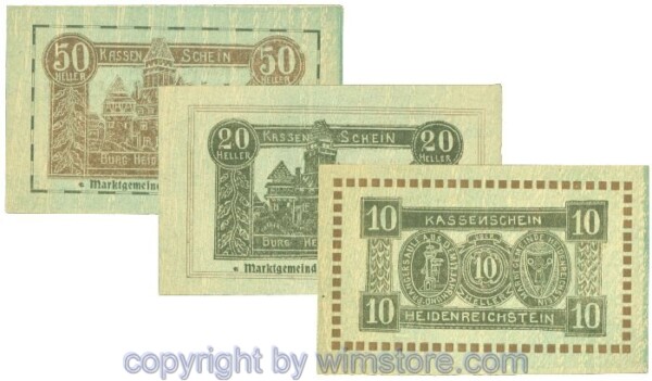 Heidenreichstein, J00360IIa, Serie 10, 20, 50 Heller; 1