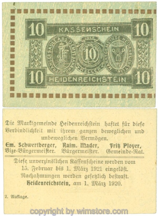 Heidenreichstein, J00360IIax, 10 Heller; 1