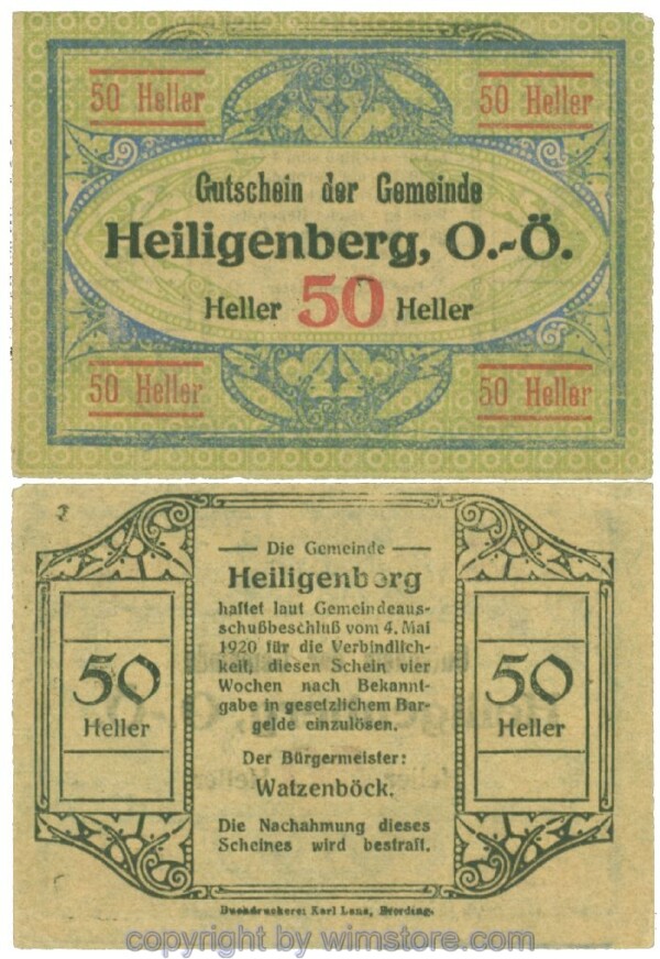 sn106428 Heiligenberg, J00361Ia, 50 Heller; 1-