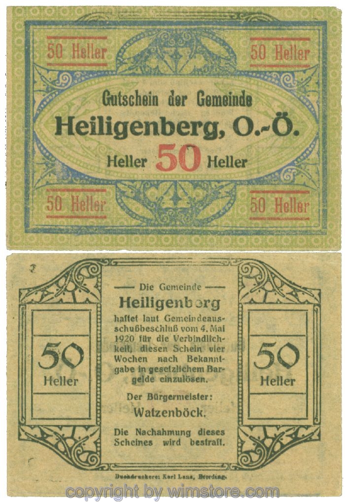 Heiligenberg, J00361Ia, 50 Heller; 1-