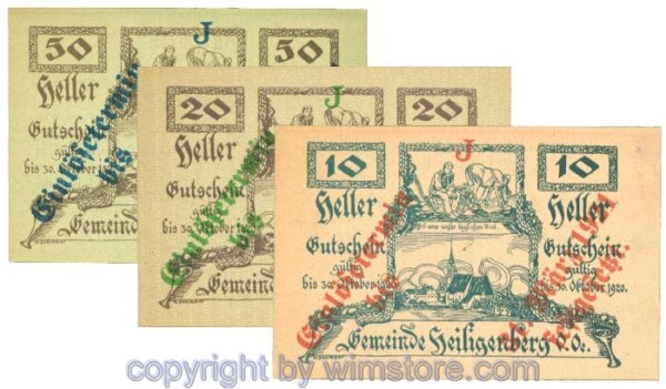 Heiligenberg, J00361III, Serie 10, 20, 50 Heller, Buchstabe J; 1