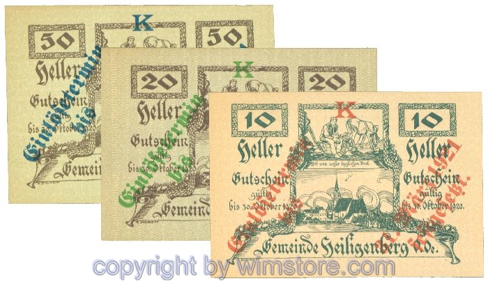 Heiligenberg, J00361III, Serie 10, 20, 50 Heller, Buchstabe K; 1